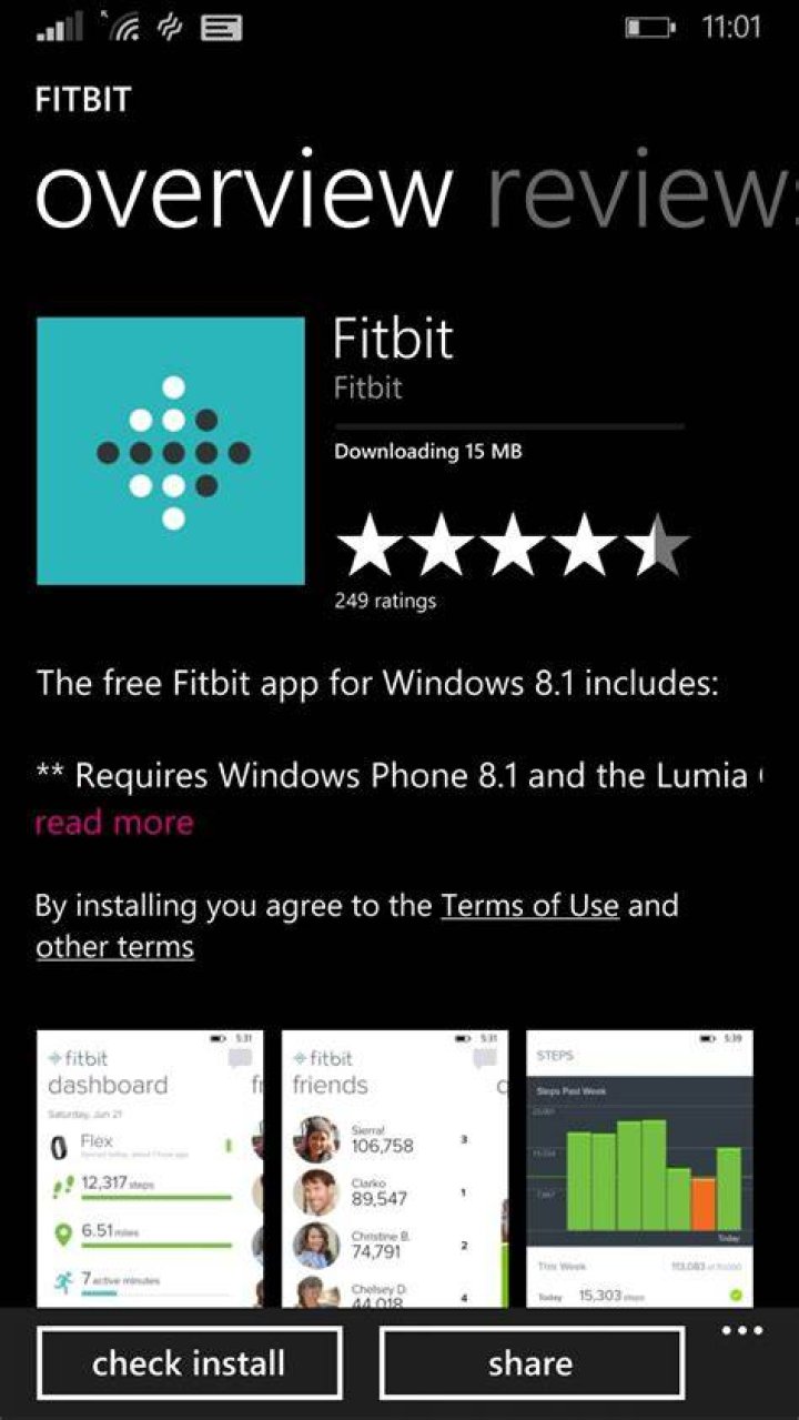 windows 8 fitbit app