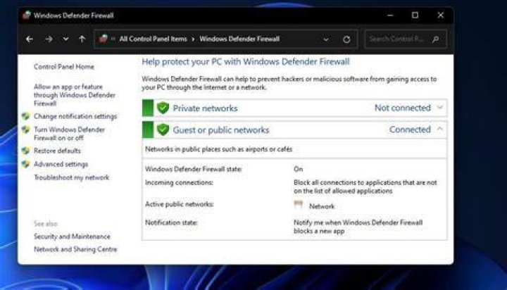 Windows Defender Firewall applet printer error 0x00003e3