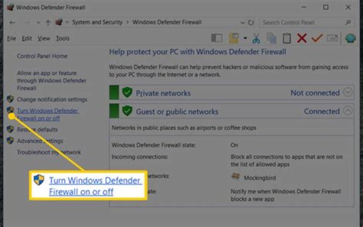 windows firewall disable