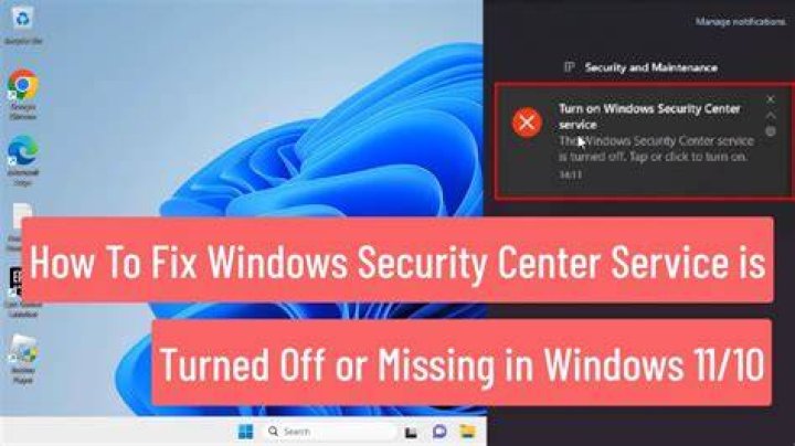 Windows Security Center is missing