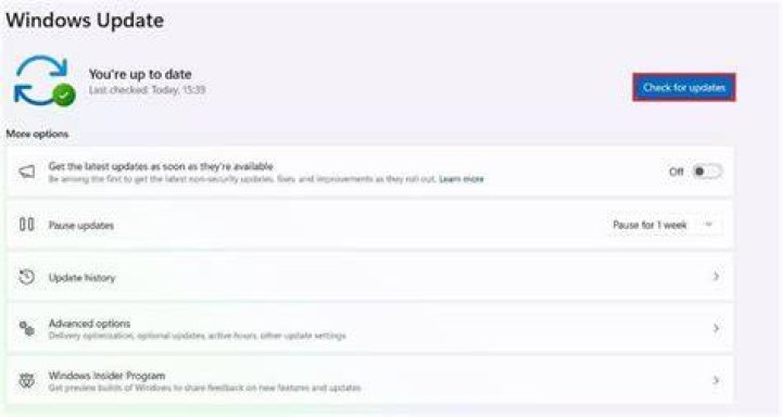 windows update check for updates