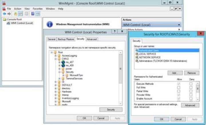 WMI control properties